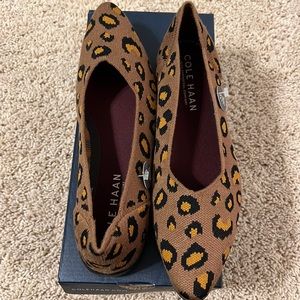 Brand New Cole Haan Leopard Print Stitch light Flat